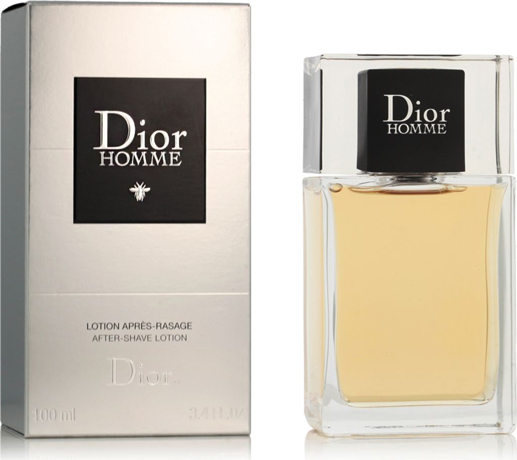 A product shot of Dior Homme After Shave Lotion and its packaging.