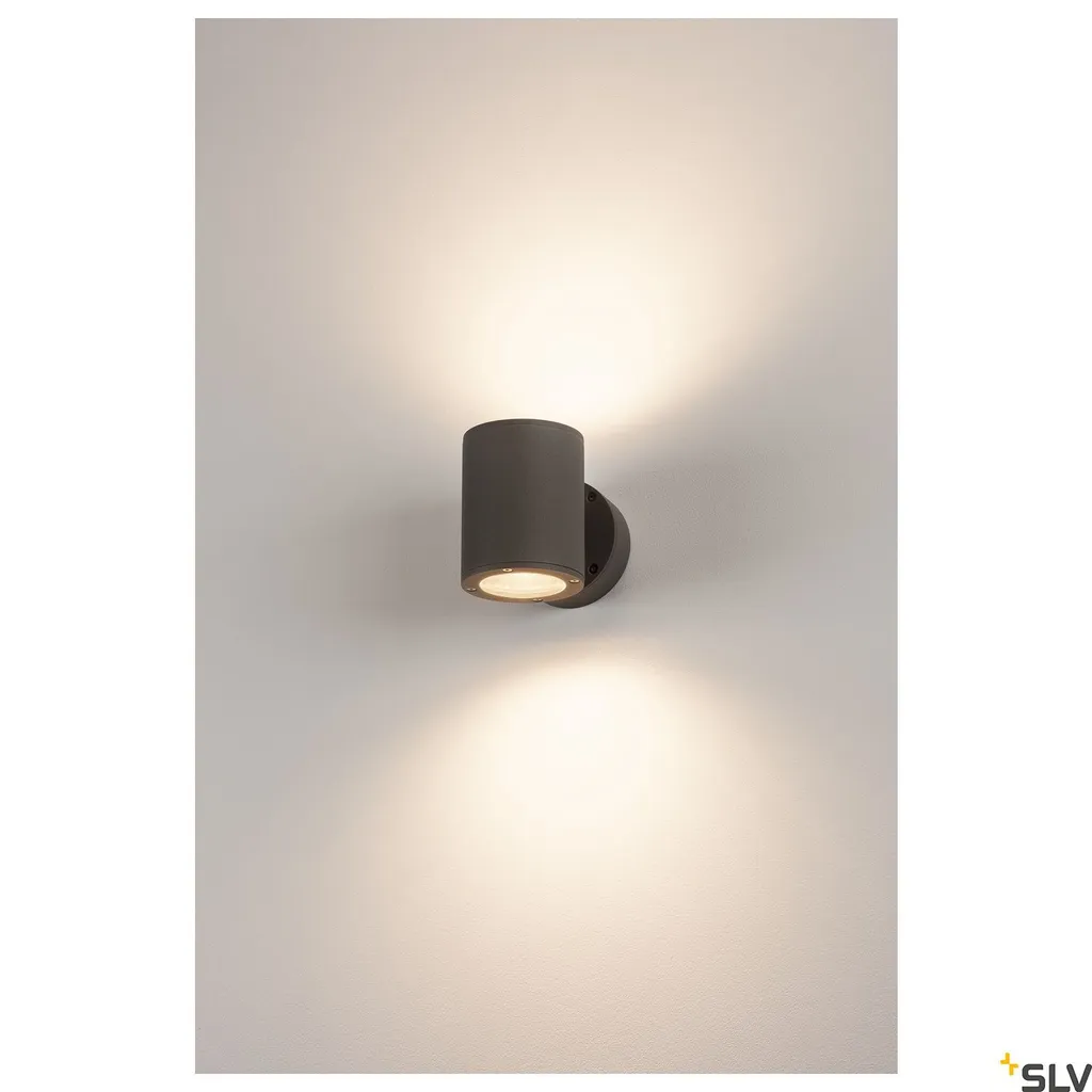 Luminaire extérieur mural double faisceau Sitra Anthracite pour Façade