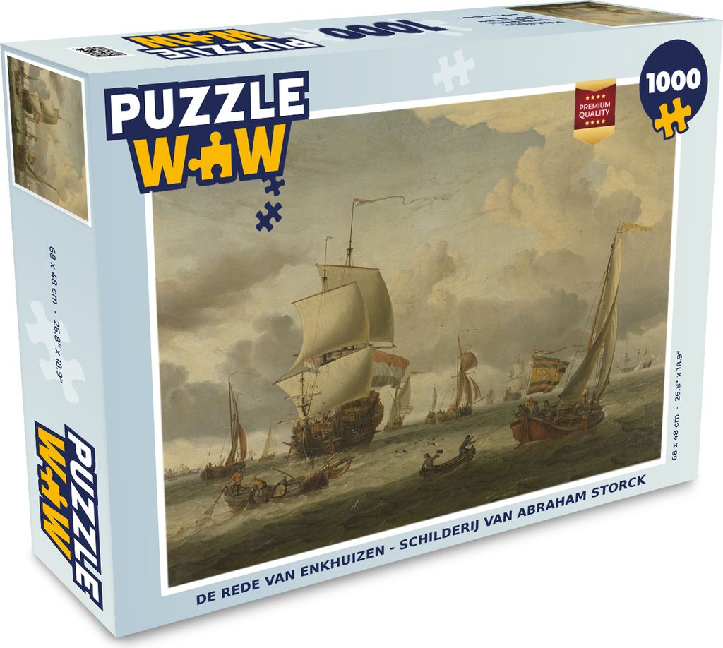 MuchoWow Puzzle 1000 Teile Die Reede von Enkhuizen - Abraham Storck - Kunst - Alte Meister - Vintage - Erwachsene - Rätsel