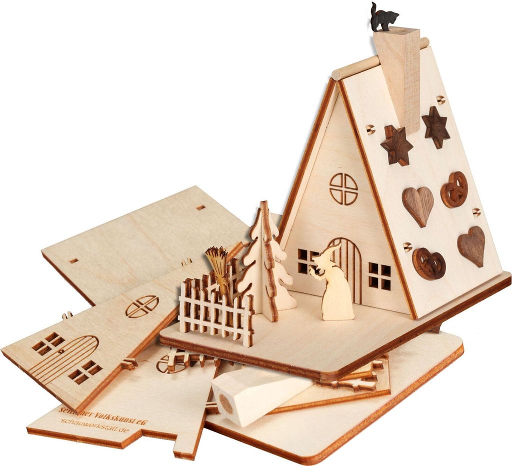 Rauchhaus-Bastelset "Hexenhaus" (11cm) von Seiffener Produktbild 