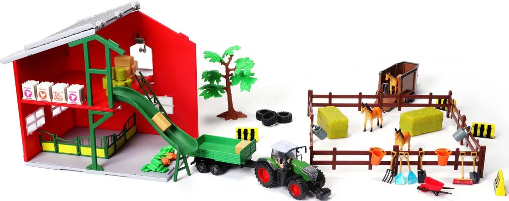 Écurie Farmland Bburago 18-31682 avec Tracteur Fendt 1050 Vario Détaillé