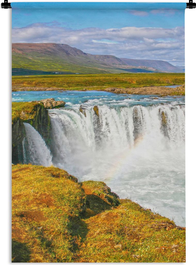 MuchoWow Wandteppich Wandbehang Wasserfall - Wasser - Natur 90x135 cm Tapisserie Dekoration Wandtuch - Baumwolle - Wandskulptur