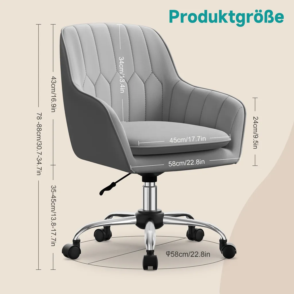 Fauteuil de Bureau Ergonomique Réglable et Pivotant pour Ordinateur - 12