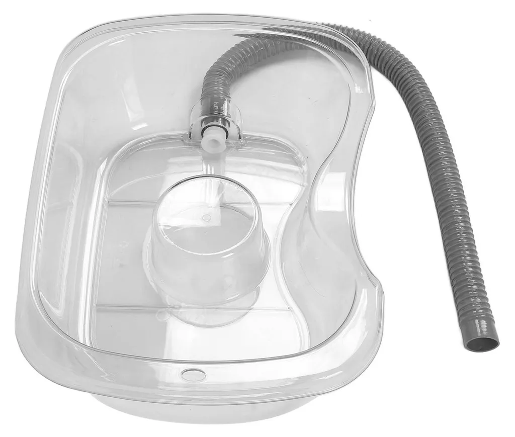 Bac à shampoing ergonomique transparent avec système de vidange rapide