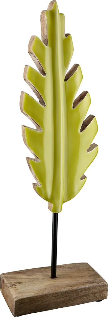 Sculpture Feuille Gilde : Déco Intérieure Élégante en Bois et Métal - 4