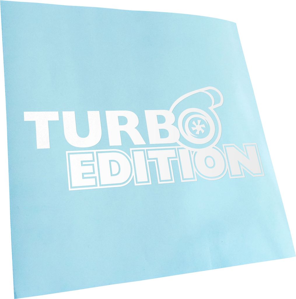 Kiwistar - Autoaufkleber - Turbo Edition - Weiss - 50x20cm - Aufkleber für Auto, Laptop, Fahrrad, LKW, Motorrad Mehrfarbig JDM Decal Racing