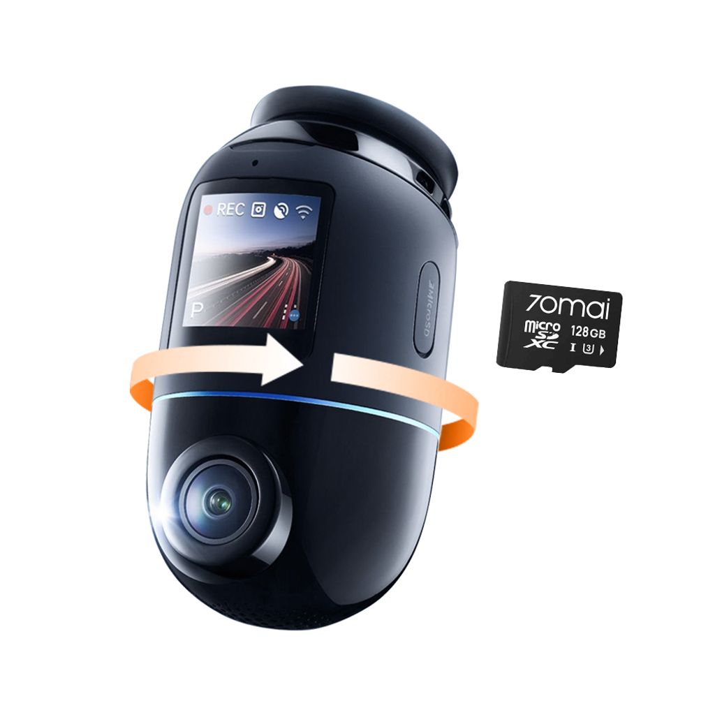 70mai Dashcam 4K Omni X800, inkl. 128 GB SD-Karte, 360° drehbar, Starvis 2 IMX678 Bildsensor, Notfallaufnahme, App Steuerung