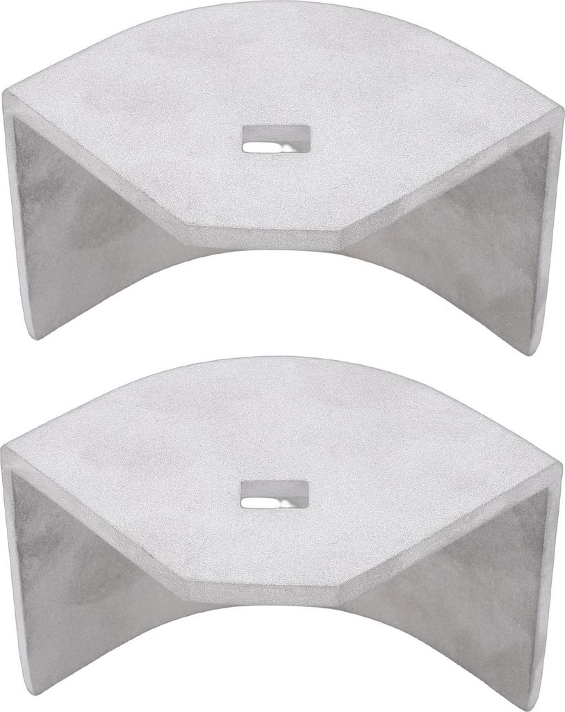 2 Stück Ponton-Bootsdeck-Eckkappen aus Aluminium für 90 Grad abgerundete Ecken, Höhe 2–1/2 Zoll bis 2–5/8 Zoll, Diagonale 4–1/16 Zoll, 4...