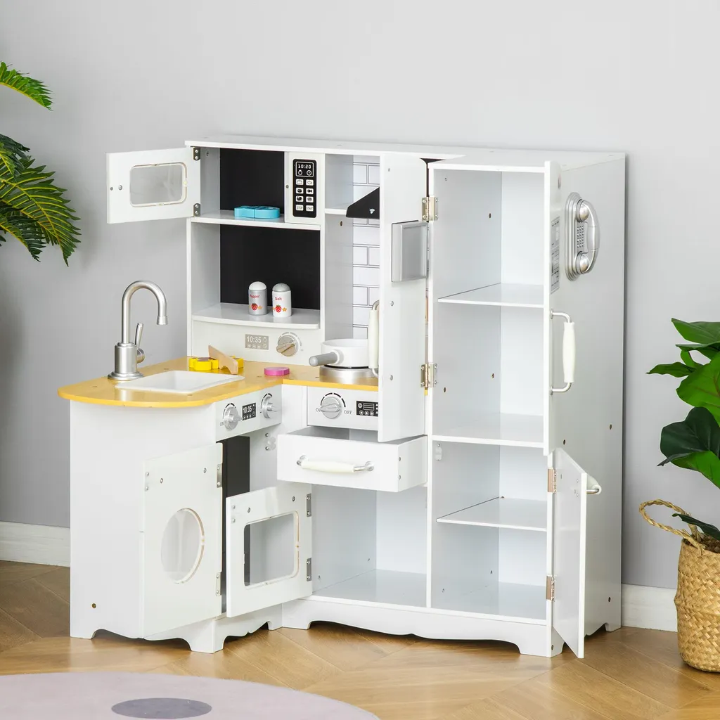 Cuisine Enfant 3-6 ans Compacte avec Rangements pour Ranger les Jouets