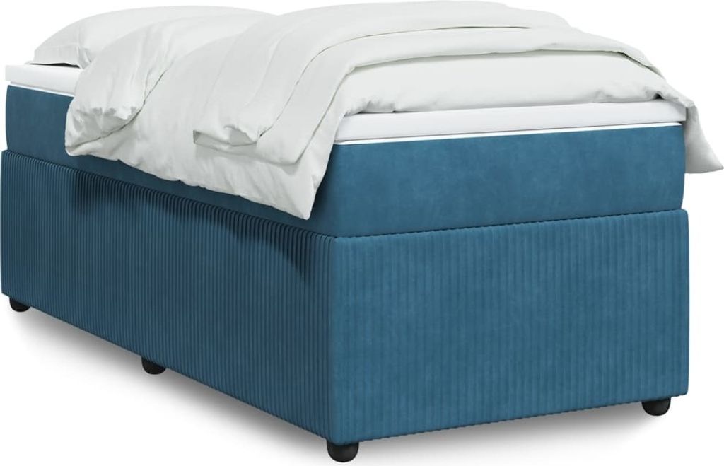 Maison Exclusive - Boxspringbett mit Matratze Dunkelblau 90x200 cm Samt