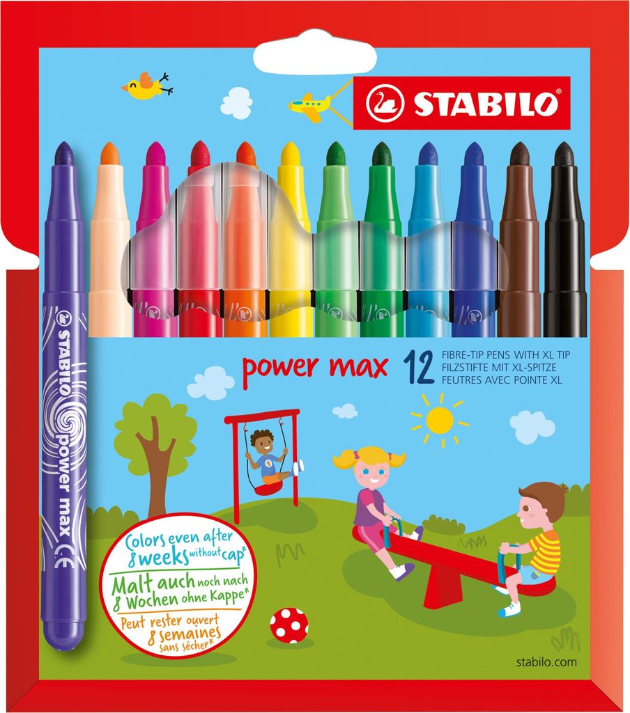 Filzstift - STABILO power max - 12er Pack - mit 12 Produktbild 