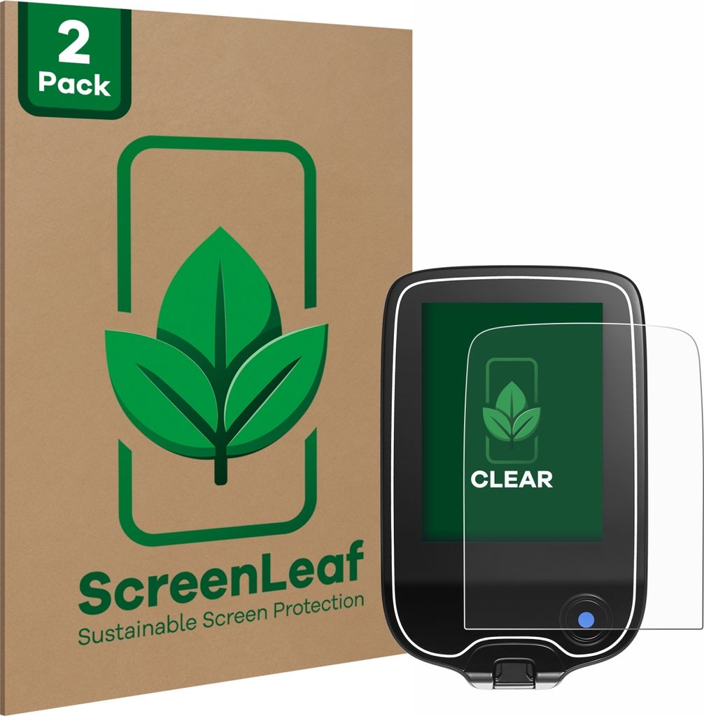 2x ScreenLeaf Schutzfolie für Freestyle Libre 3 nachhaltiger Displayschutz Display Schutz Folie Klar Transparent
