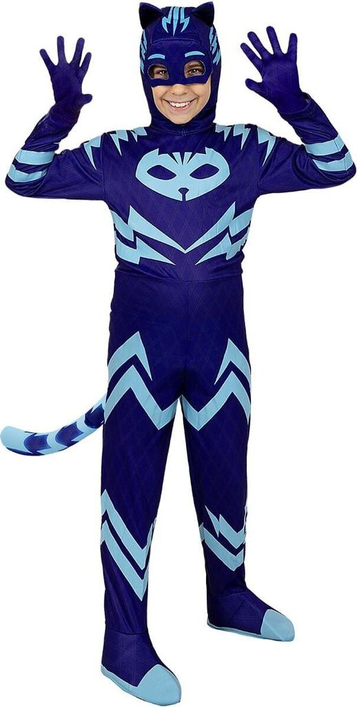 Funidelia Catboy PJ Masks Kostüm deluxe für Jungen Zeichentrickfilm, Catboy, Eulette, Gecko - Kostüme für Kinder & Verkleidung für Partys, Kar...