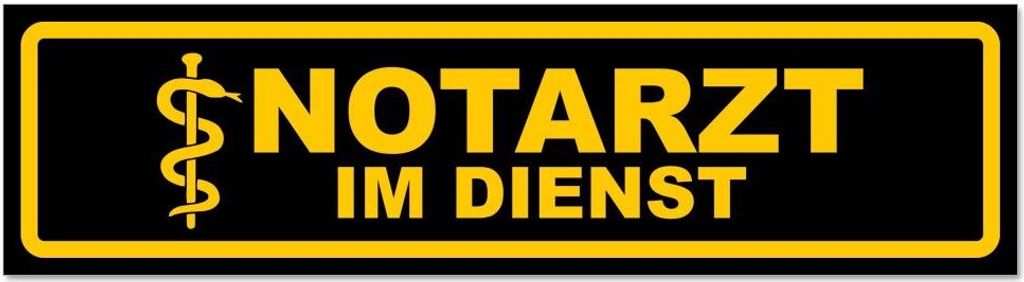 Kiwistar - Autoaufkleber - Gelb - Schwarz - 45 x 12 cm - Notarzt im Dienst - Hinweis Aufkleber Sticker für Auto, Kfz, Fahrrad, PKW, LKW