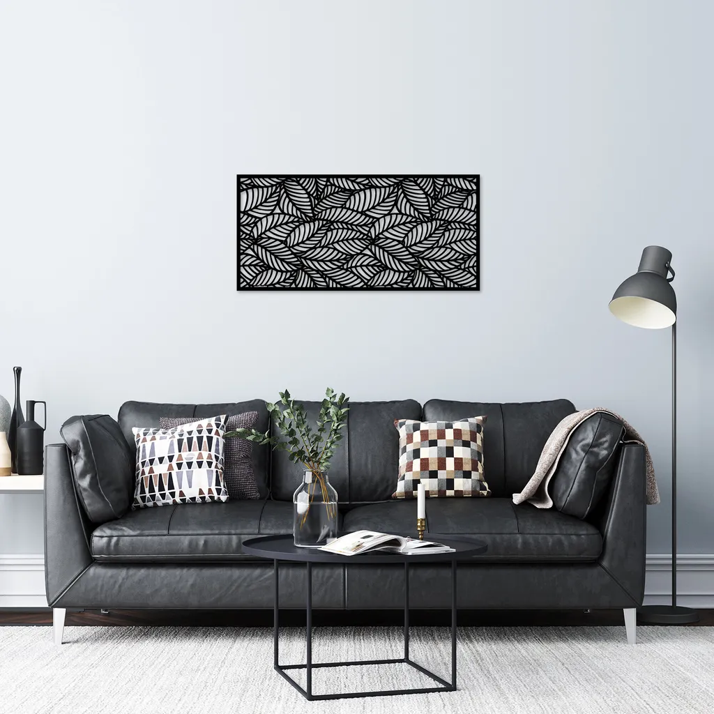 Scultura Murale Wallity TNL1966 Nero - Wall Art Metallo 100x48