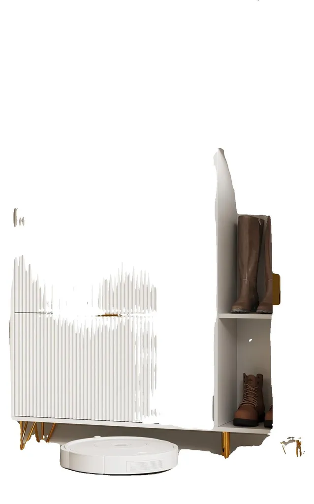 Meuble à chaussures slim blanc design moderne gain de place pour l'entrée