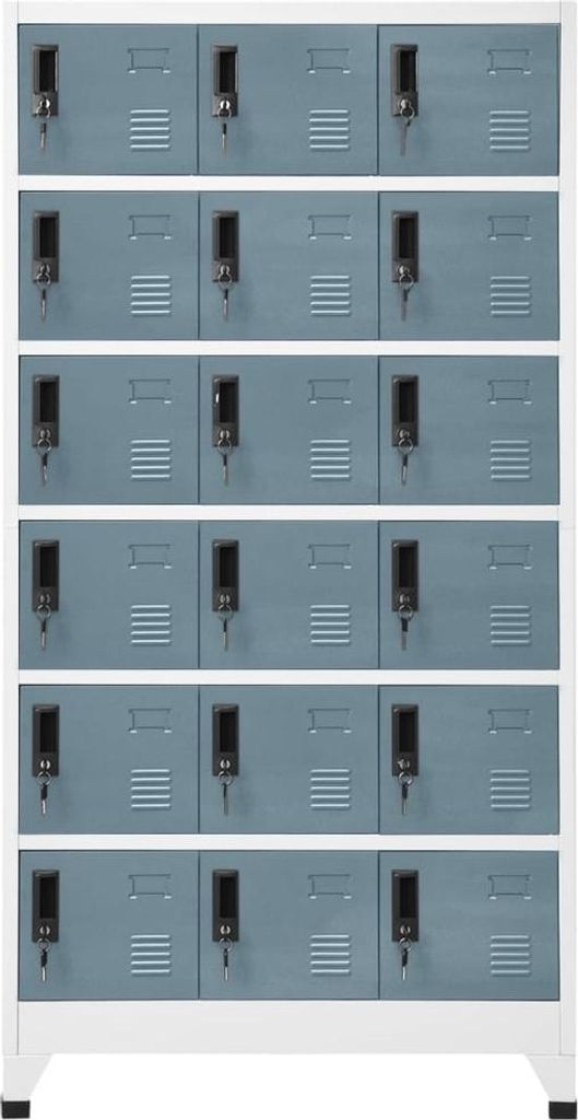 vidaXL Schließfachschrank Hellgrau und Dunkelgrau 90x40x180 cm Stahl