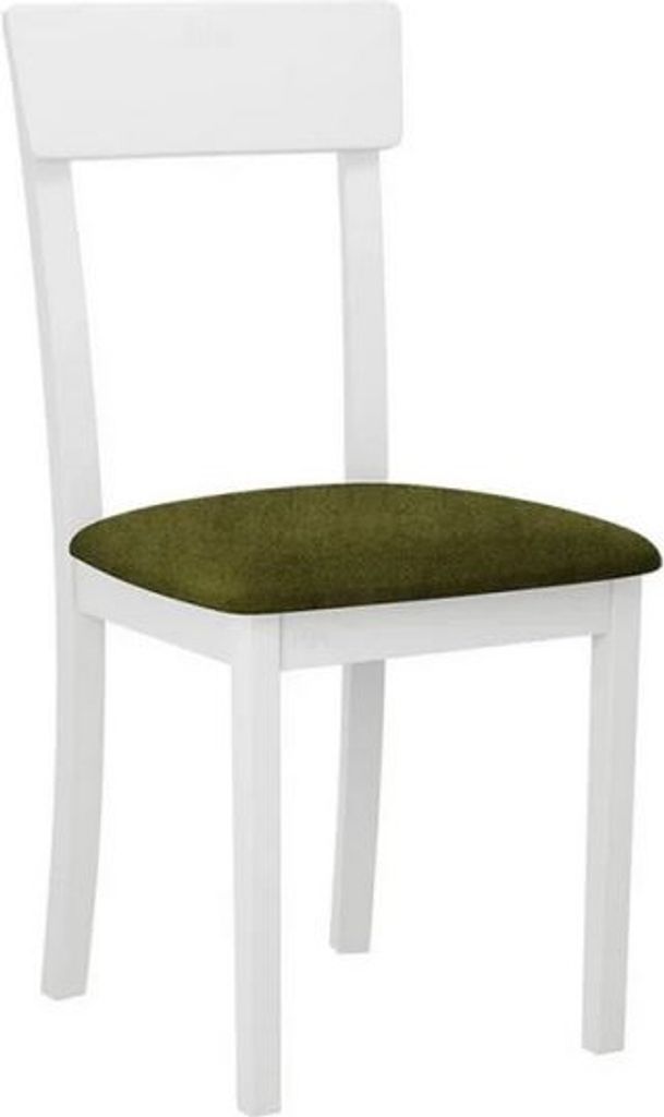 MIRJAN24 Stuhl Hugo New I, Esszimmerstuhl aus Buchenholz, 43x40x86 cm (Holzfarbe: Weiß, Stofffarbe: Zetta 297)