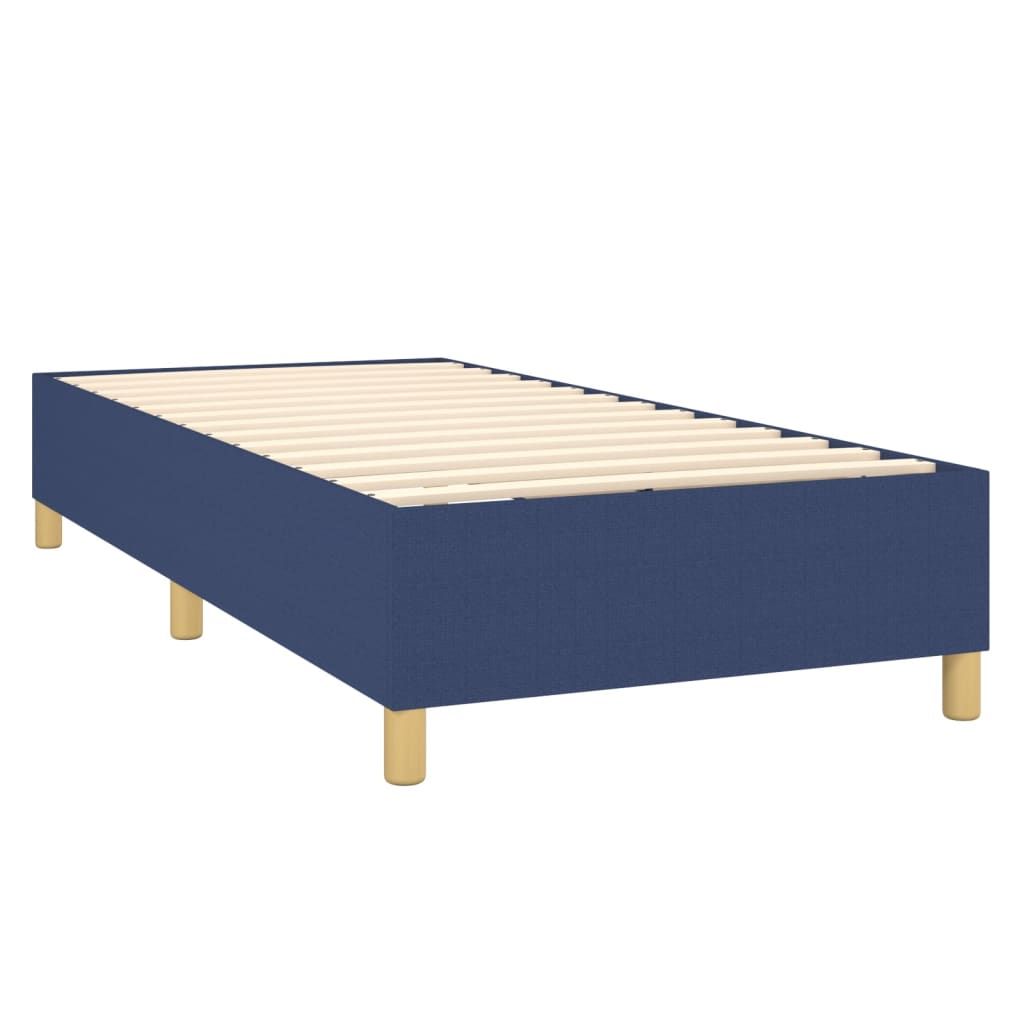 vidaXL Boxspringbett mit Matratze & LED Blau 80x200 cm Stoff - Betten & Bettgestelle