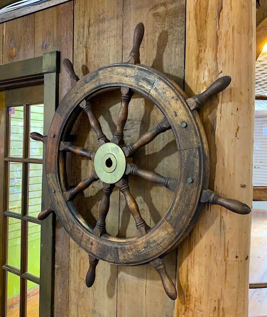 Schiffssteuerrad Ruder Steuerrad Schiff Holz Messing Maritim Nostalgie 32 cm