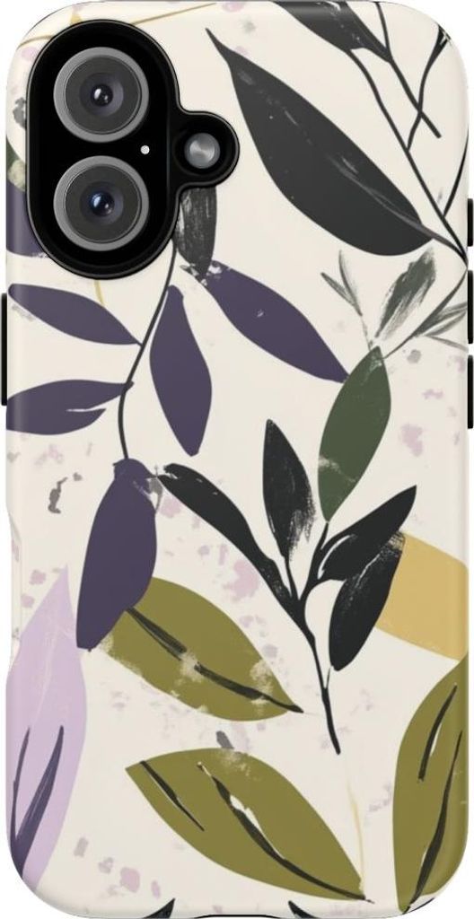 Modernes Blätterdesign in sanften Farben – Hülle Kompatibel mit iPhone 16