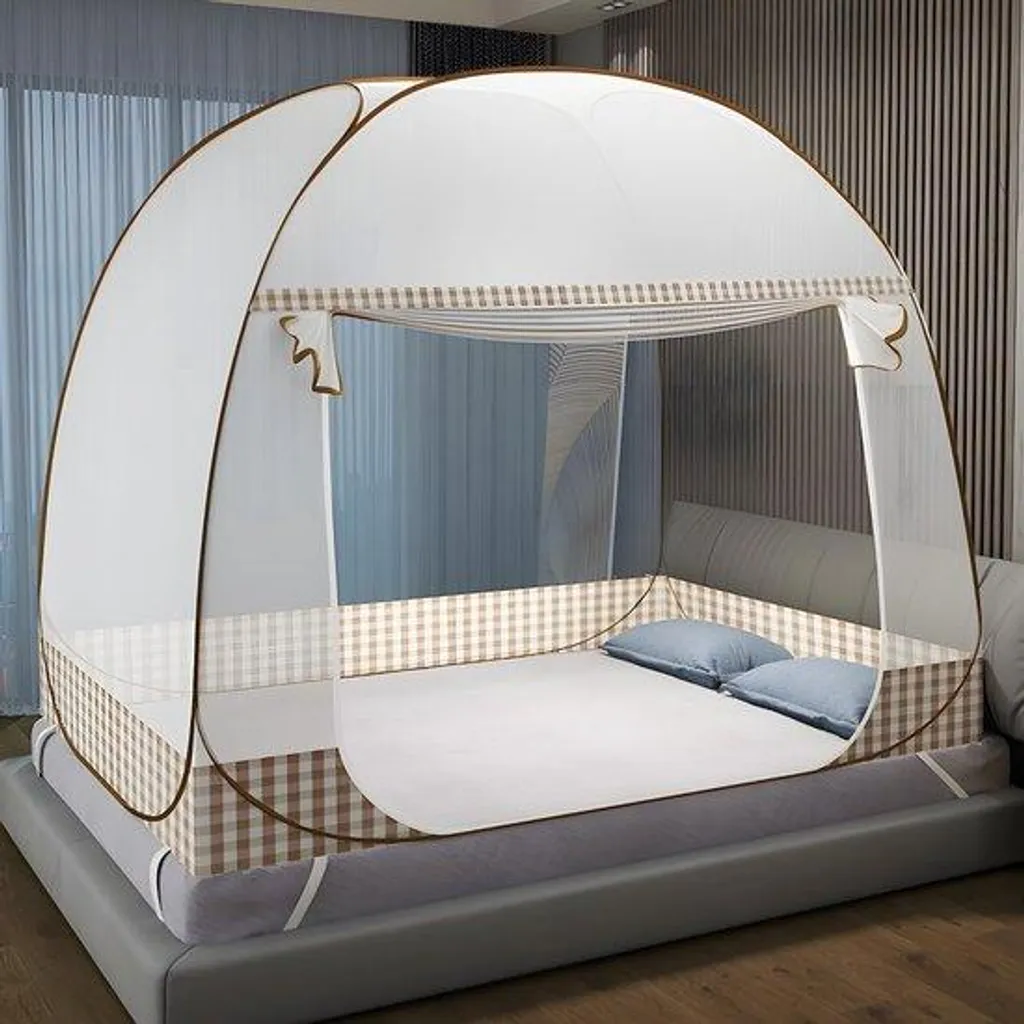 Moustiquaire de camping pliable et portable pour lit double bivouac