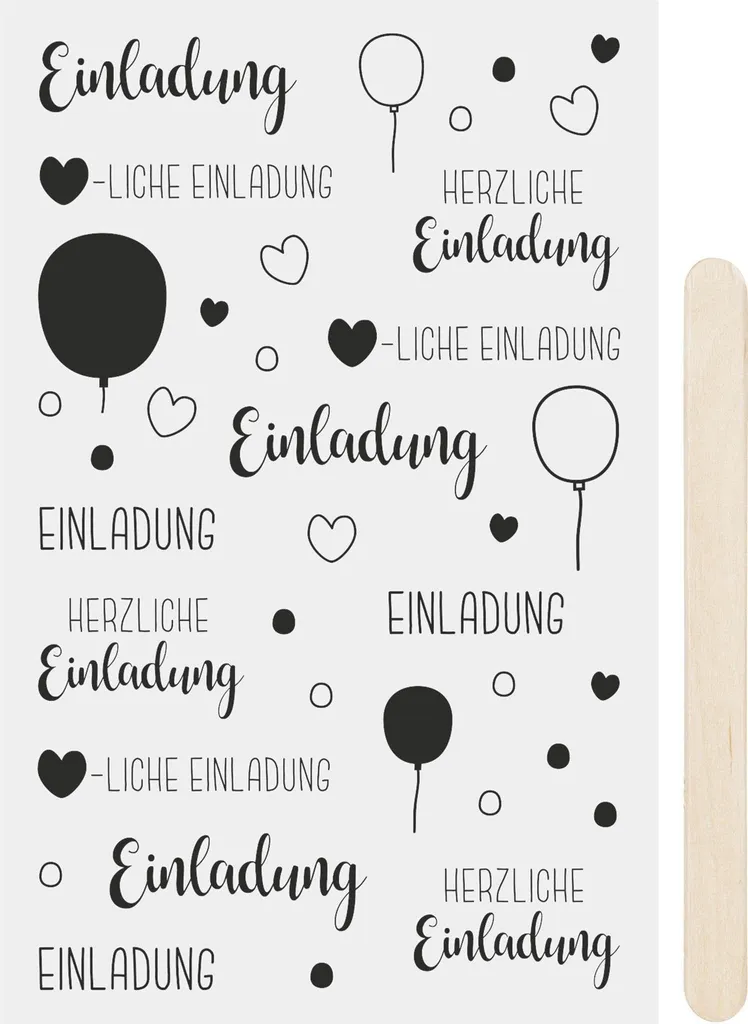 Décalcomanies à frotter Heyda RubSticker Invitation pour Faire-part DIY