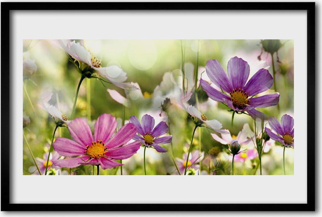 Bild 60x40 MDF-Rahmen Wandkunst Blumen Pflanzen Natur