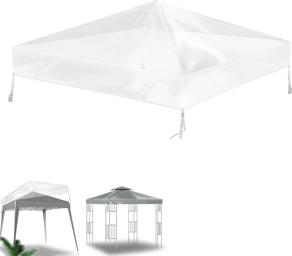 Tonnelle de Jardin 3x3m Transparente en PVC Toutes Saisons Imperméable