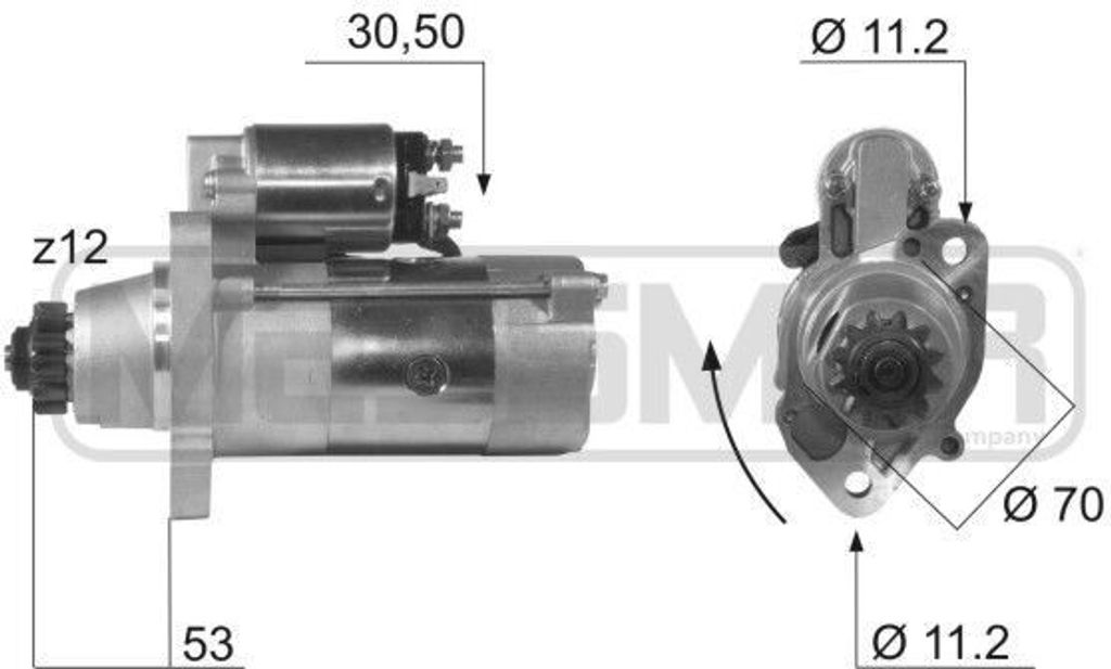 ERA 220464A - OE M008T71471 Anlasser, Starter für Almera II (N16), Almera Tino (V10), Primera (P12), X-Trail (T30)