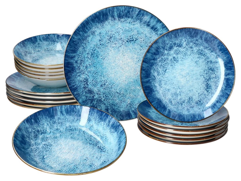 Marina 18pcs zestaw talerzy niebieski 6 talerzy na ciasto Zdjęcie produktu 