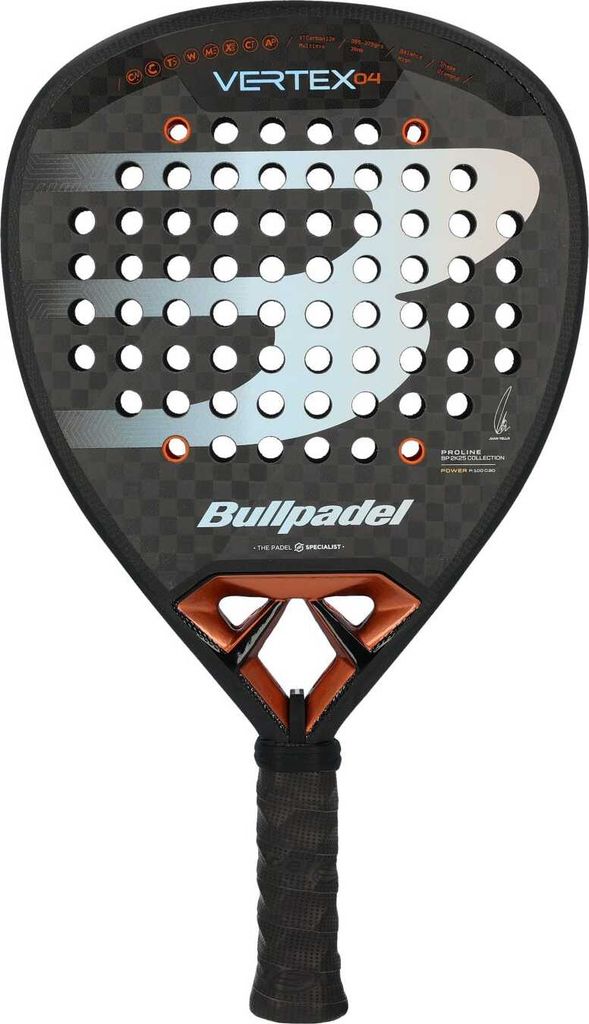 Bullpadel Padel Schläger Vertex 04 2025 Diamantform hohe Balance 365-375g
