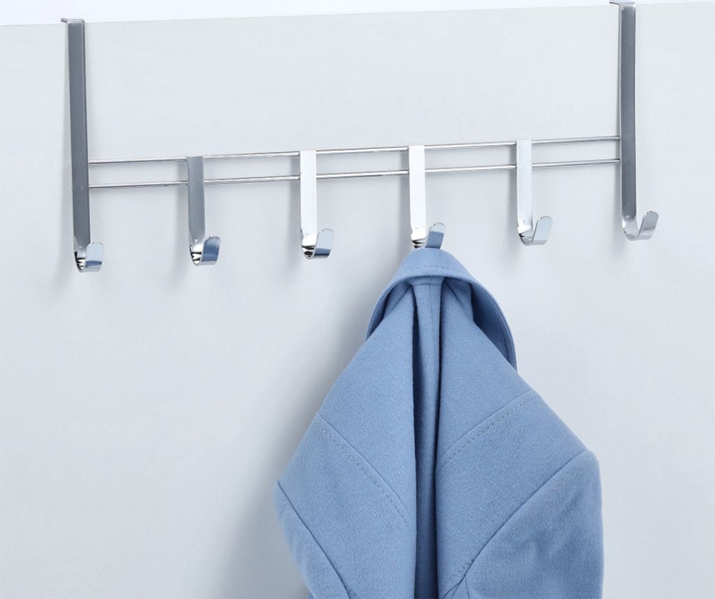 ZELLER PRESENT Türhängeleiste Metall verchromt 6 Haken Produktbild 6