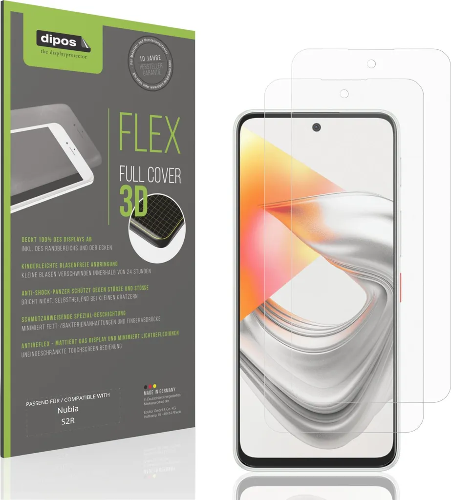 2x Pellicola protettiva opaca per Nubia S2R Protezione Antiurto Anti-Shock