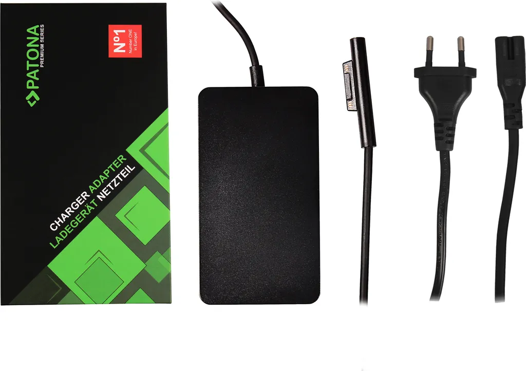 Chargeur Surface Pro 6 PATONA 1706 adaptateur secteur 65W noir