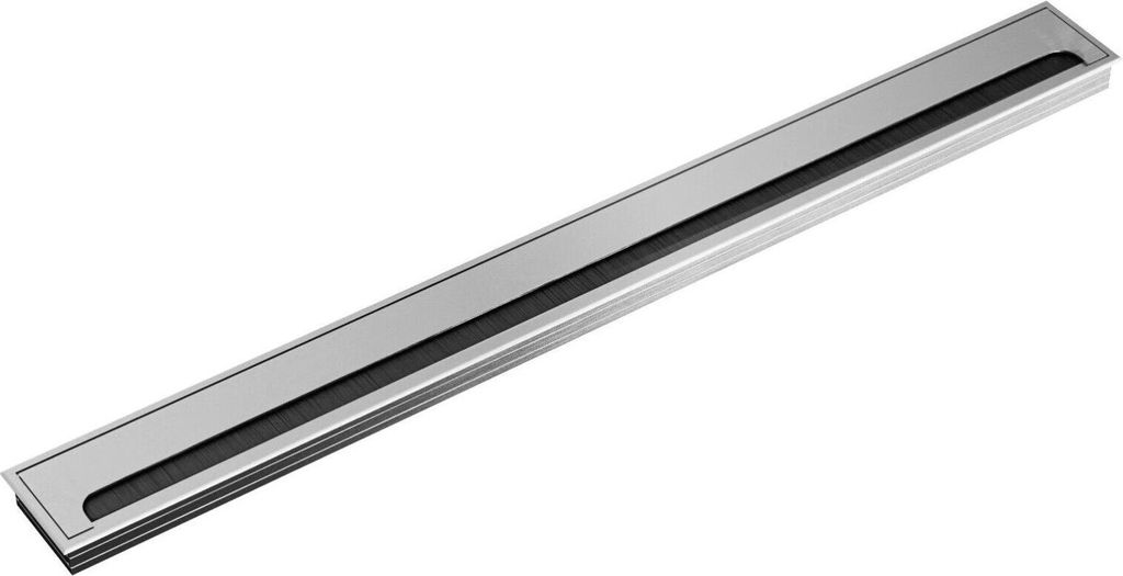 ONPIRA Premium Kabeldurchführung Alu Schreibtisch Kabeldurchlass Kabel Auslass Silber / 80x800mm
