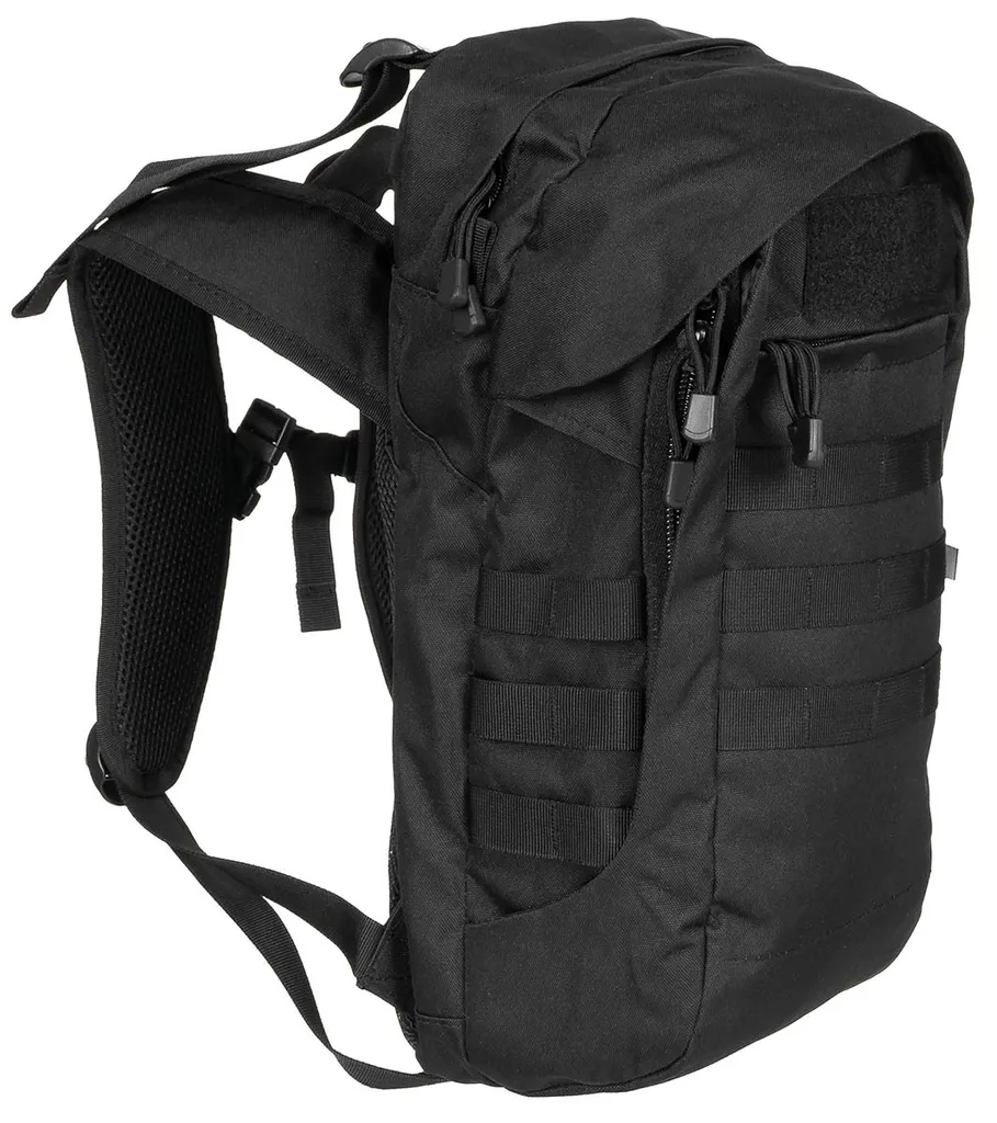 Sac à dos noir Assault 17 Brit : système MOLLE et sangles de confort