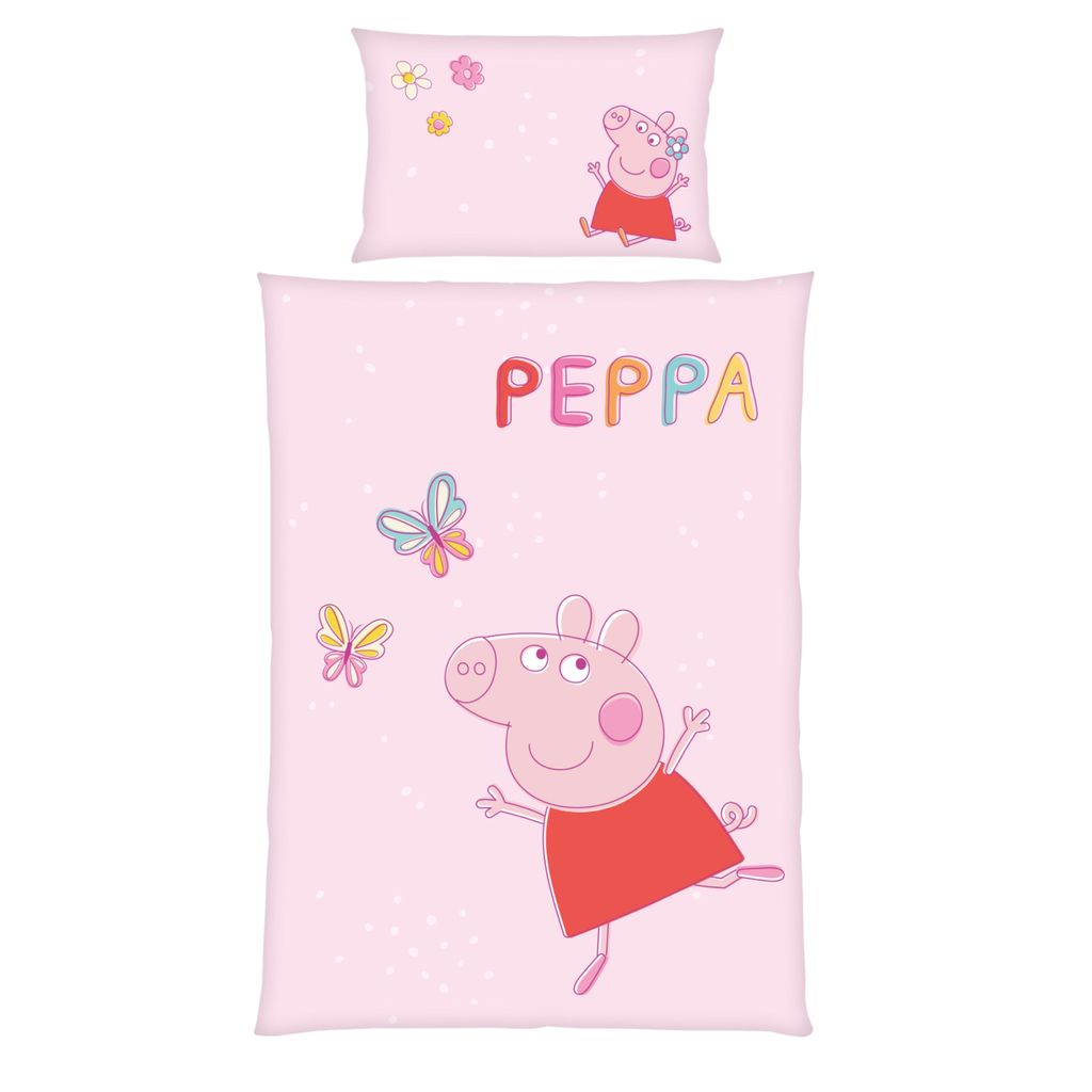 Babybettwäsche Peppa Pig 100x135 + 40x60 cm, 2-teilig, Produktbild 