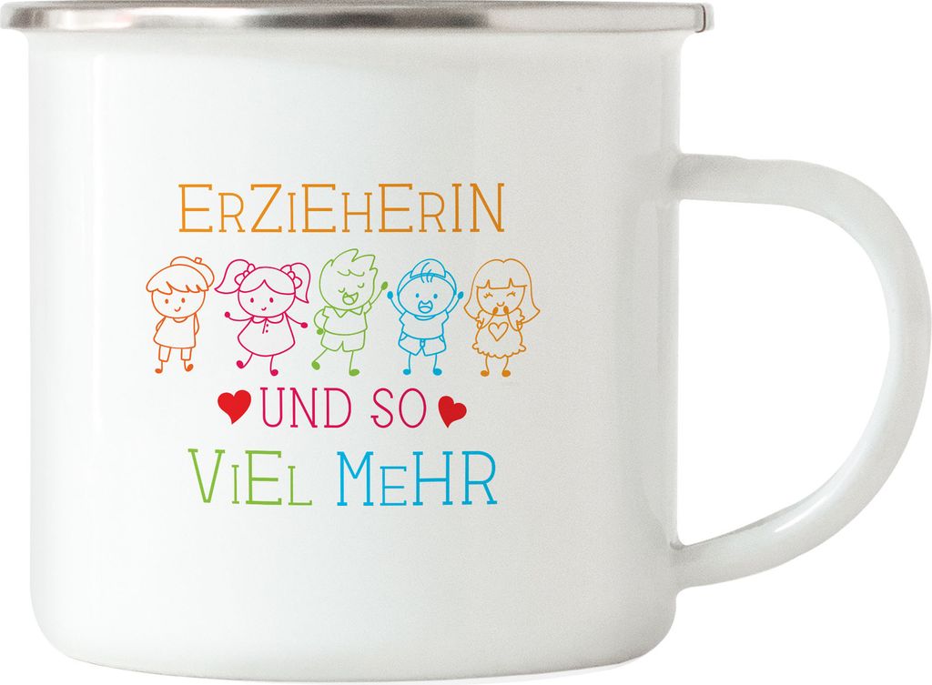 Erzieherin Und So Viel Mehr Emaille Tasse Geschenk Erzieherin Tagesmutter Kindergarten Dankeschön Abschiedsgeschenk