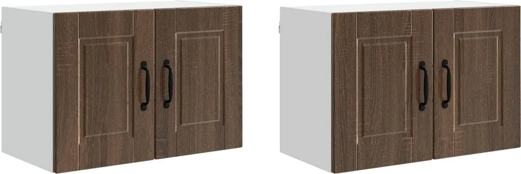 SYFAX Pensile Cucina 2pz Rovere Marrone 60cm Mobiletto Salvaspazio