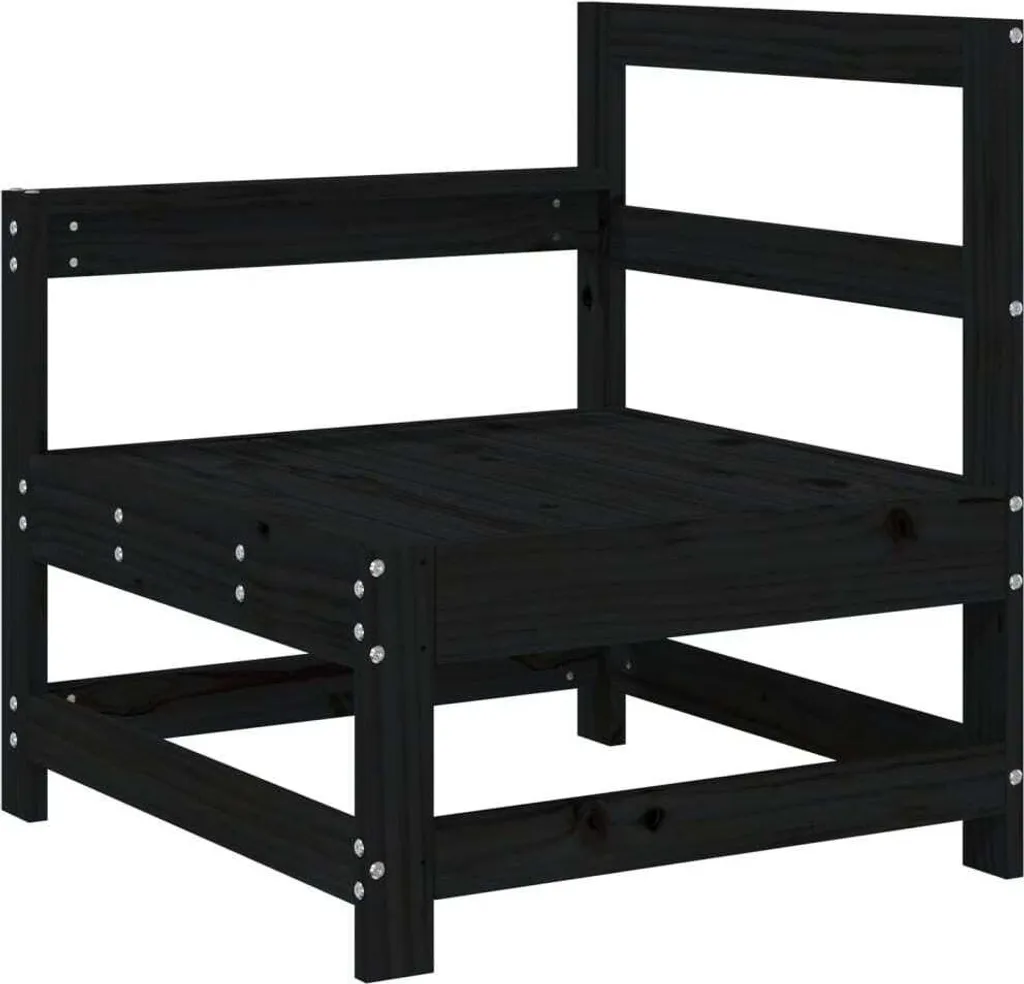 Divani Angolari Outdoor in Legno di Pino Nero - 2 Pezzi Modular - 4