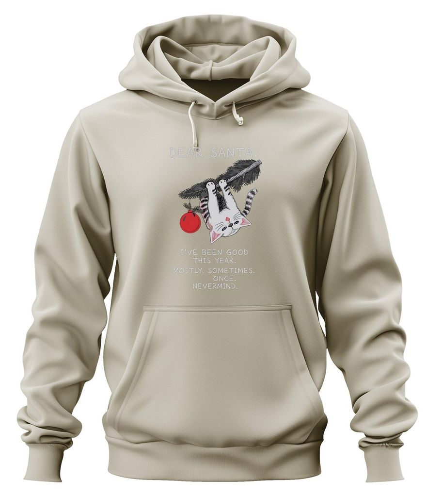 Dear Santa I've been good this year Nevermind Hoodie Kapuzenpullover, Natur, 3XL