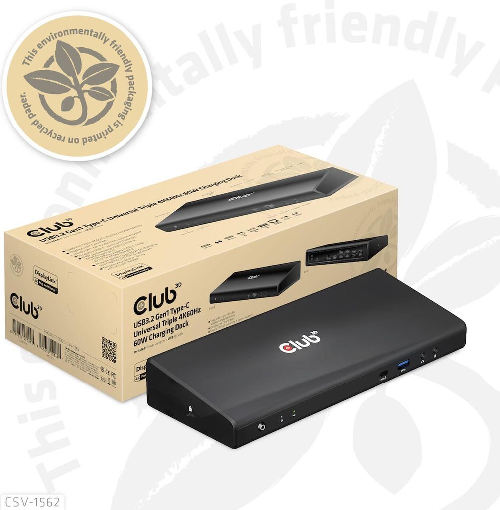 CLUB3D CSV-1562 replicatore di porte e docking station per Immagine del prodotto 