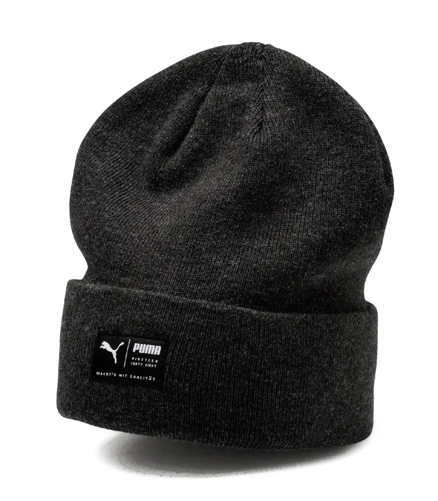 Bonnet PUMA Black Archive Heather Beanie en maille douce et chaude