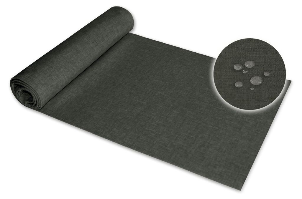 Tischläufer 40x140 cm anthrazit Leinenoptik beschichtet Produktbild 