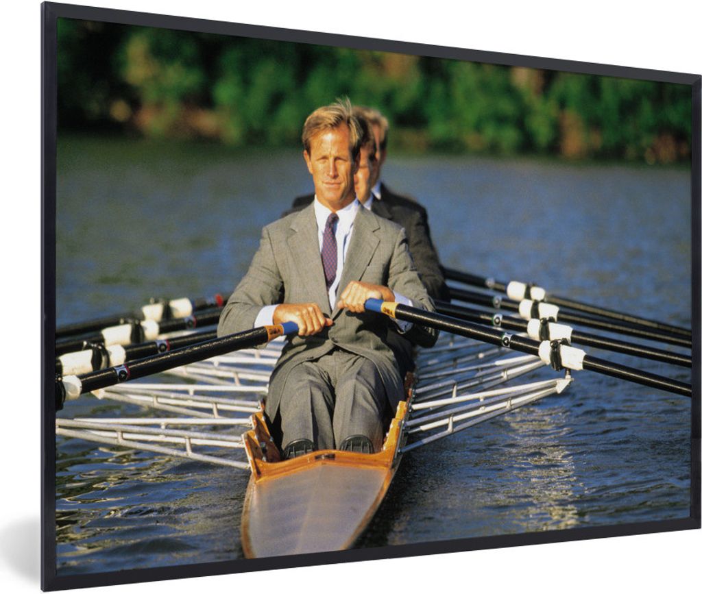 MuchoWow Gerahmtes Poster Eine Gruppe von Geschäftsleuten rudert 60x40 cm - Poster mit Schwarzem Bilderrahmen Wandposter Rahmen Foto Bilder - Pr...