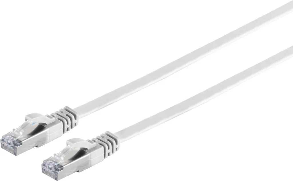 S/CONN cavo di rete a massima connettività-RJ45 cavo patch-cavo piatto, cavo piatto U/FTP m.Cat.7 grezzo, sottile, bianco, 10,0 m (75520-SLW)