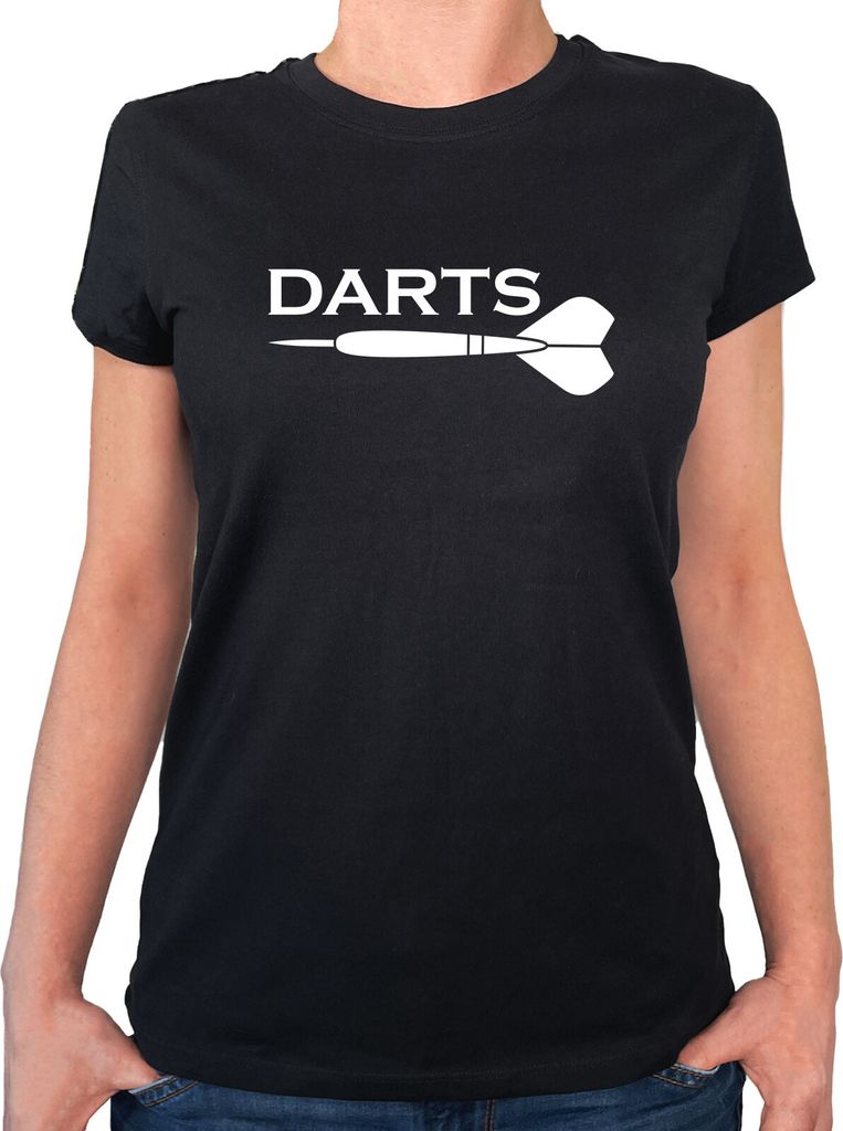 Huuraa T-Shirt Darts Dartpfeil Geschenk Größe L Black Bio Baumwolle Fairtrade Darts Mitbringsel
