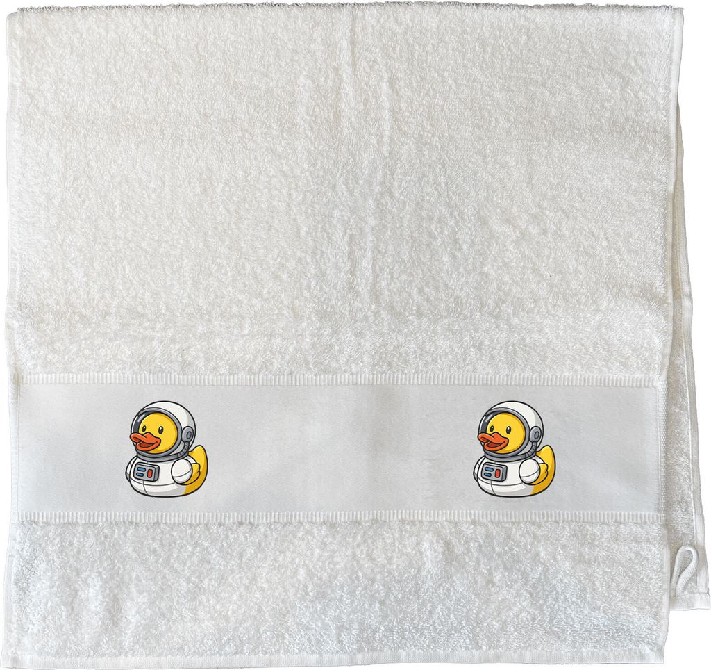 Huuraa Handtuch Quietscheente Astronaut Gummiente Raumfahrer 50x100cm White Baumwolle Handtuch Geschenkidee
