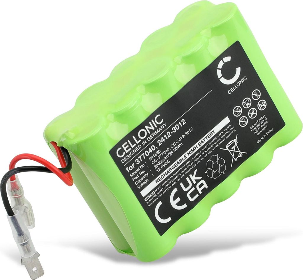 CELLONIC 1x Akku für Haustechnik Kompatibel mit Roto DS1000S, DS1000, RT1, 2412-3012 - (2000mAh, 12V)